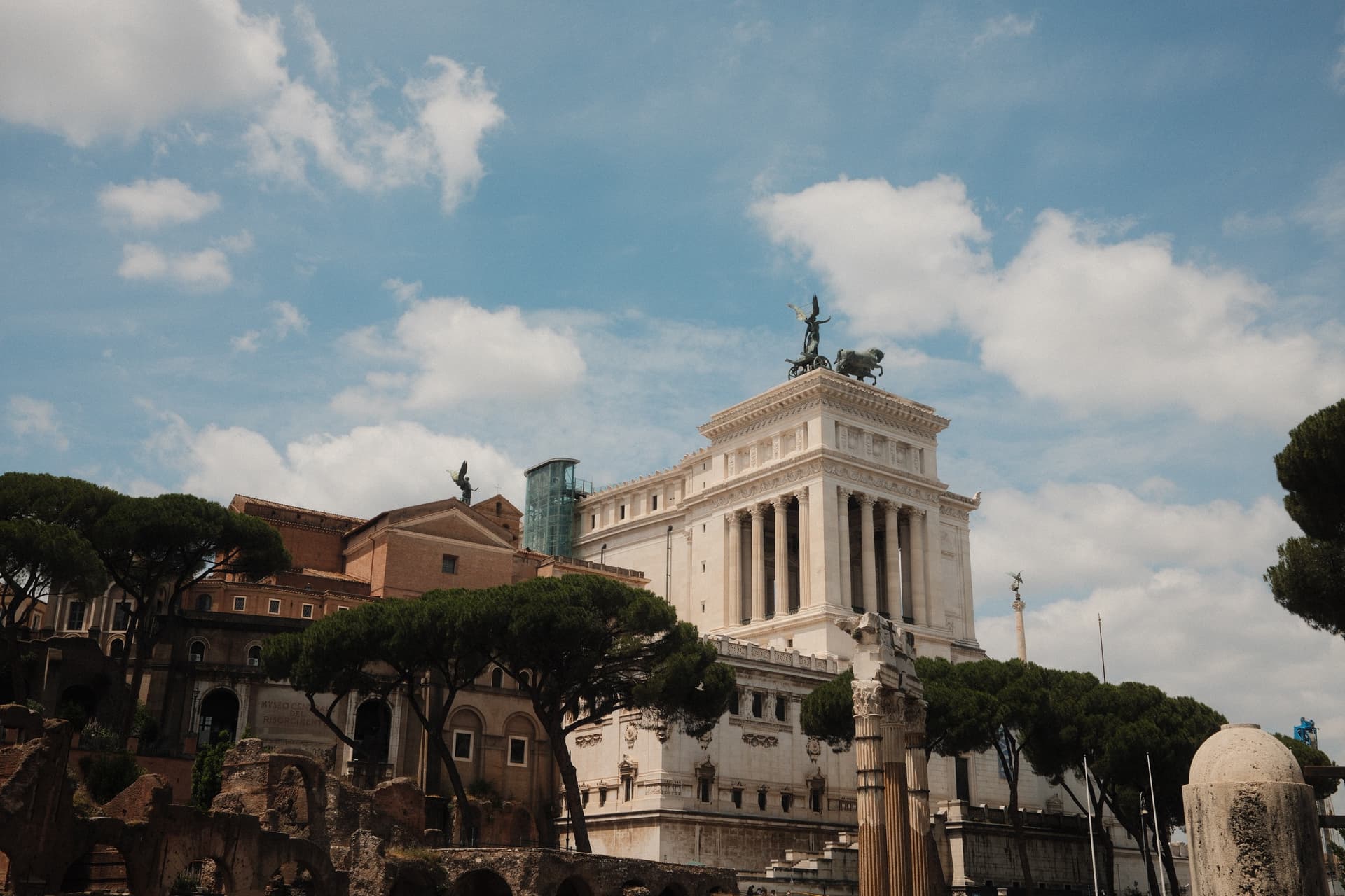 Vittorio Emanuele II Monument with ancient Roman ruins